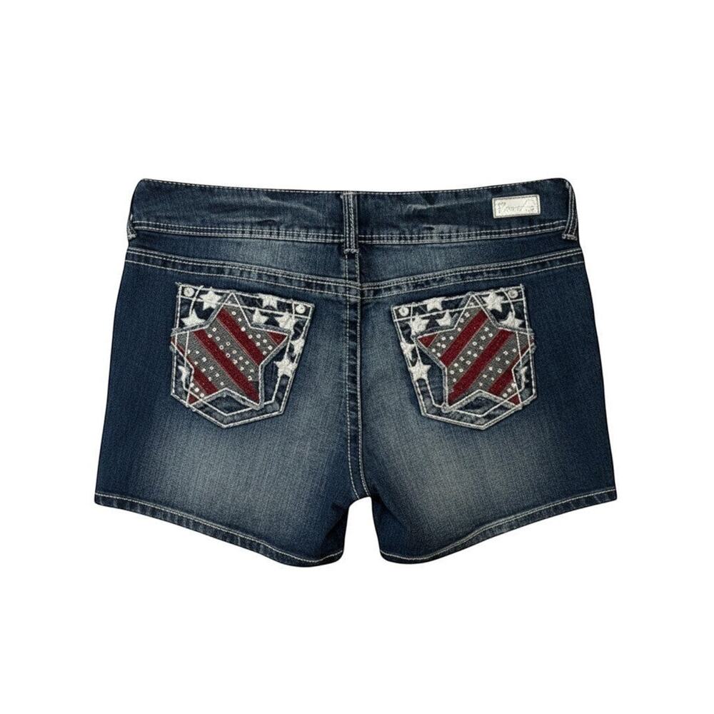 Wallflower Embroidered Star Pocket Denim Shorts